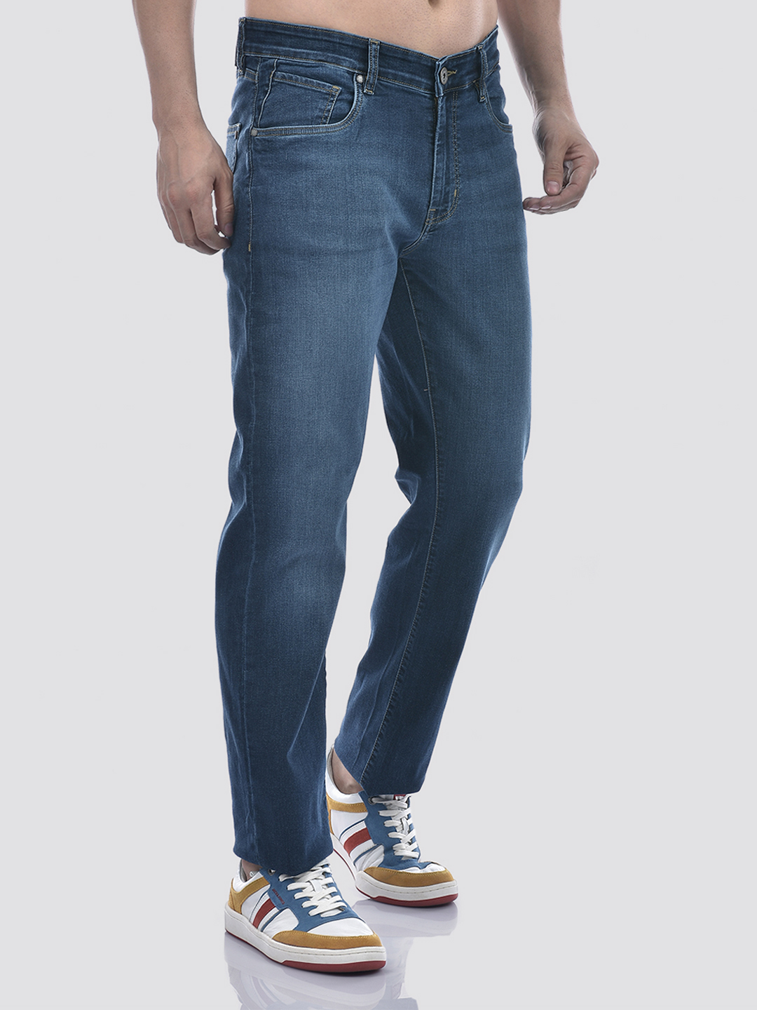 Numero Uno Men Solid Blue Jeans